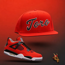 Red 3D Toro Snapback Hat For Jordan 4 4s