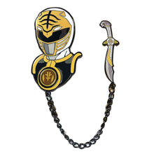 White Ranger Power Ranger Enamel Hat Pin With Sword