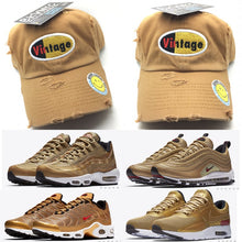 Sand Gold "Vintage" Distressed Dad Cap Hat For Airmax 95 97 Zero Plus